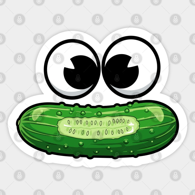 Dill-icious Pickle Face Sticker by enrynz